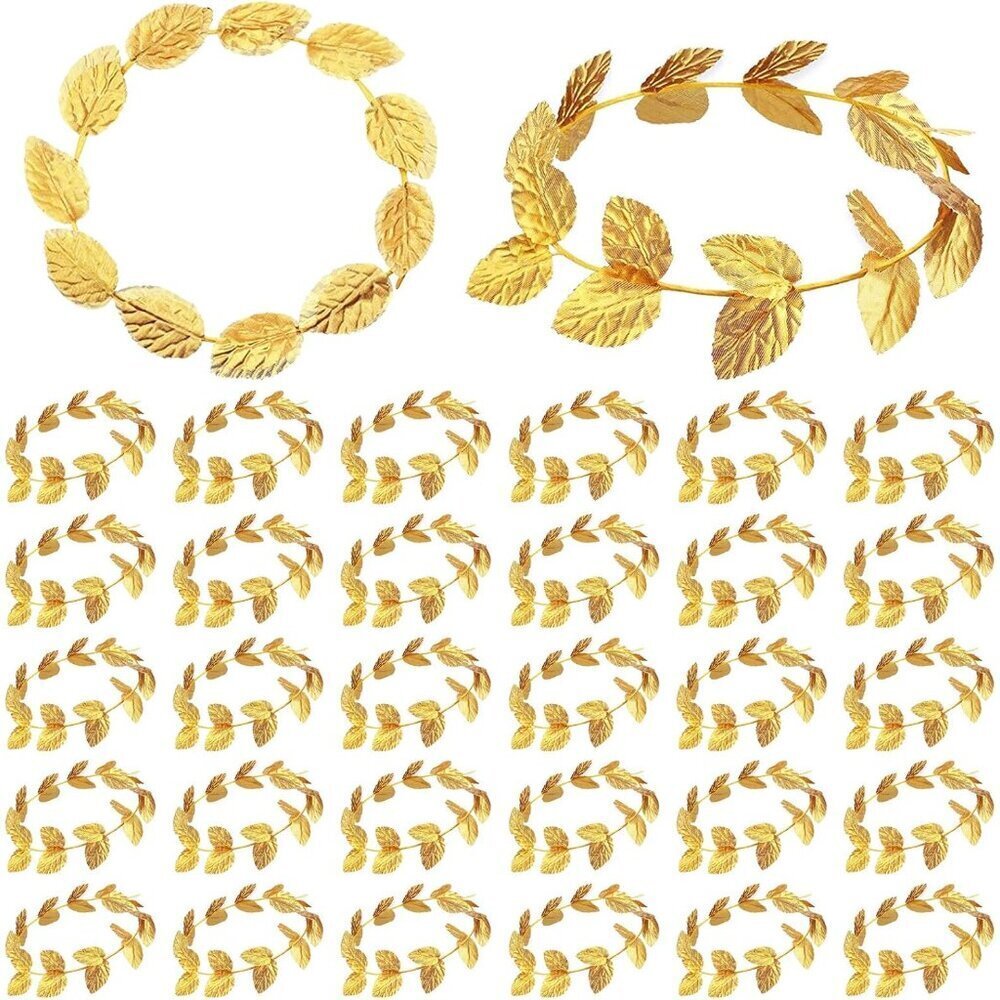Gold Leaf Wreath Roman Headband Costume Accessory for Women Men